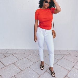 I crew white skinny jeans